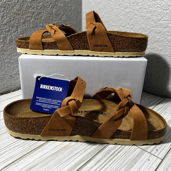 Birkenstock Franca braided cognac Tan Cross-Strap Sandals EU 37 women’s 6 mens 4 - Picture 2 of 11